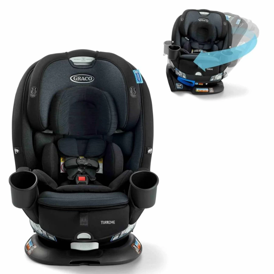 Graco Turn2Me 3-in-1 Convertible Car Seat with Adjustable Headrest & Harness, Easy Install, Steel Frame – London Design