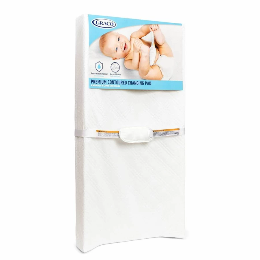 Graco Premium Water-Resistant Baby Changing Pad - GREENGUARD Gold Certified, Ultra-Soft Buckle Cover, Non-Skid Bottom, Fits Standard Changing Tables